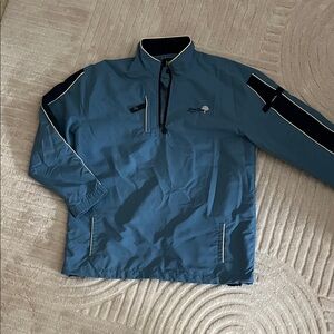 Ashworth Blue Windbreaker Jacket Youth XL with Black Accents